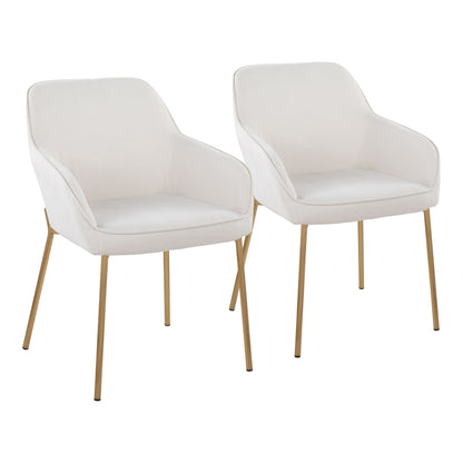 Daniella - Contemporary Dining Chair (Set of 2) - Cream / Gold