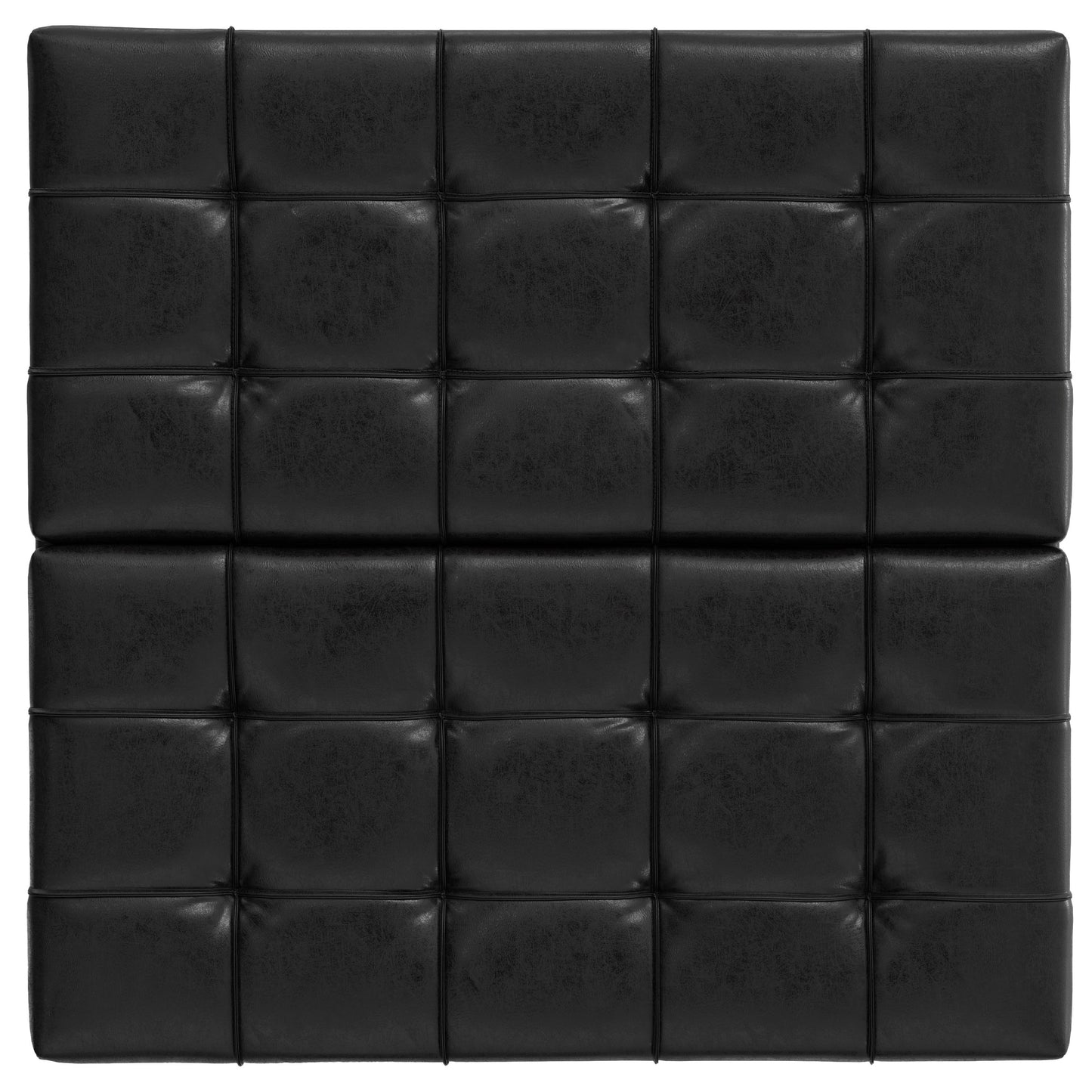 Harrison - Large Square Coffee Table Storage Ottoman - Distressed Black