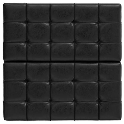Harrison - Large Square Coffee Table Storage Ottoman - Distressed Black