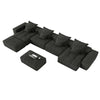 Modern Oversized Modular Sectional Sofa, Sparkling Chenille Fabric Soft Cushion Sofa With 8 Pillows, 8 Pieces Diy Combination Tufted Sofa, No Assembly Required - Black