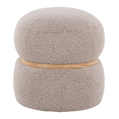 Cinch - Contemporary Pouf Ottoman - Beige / Natural