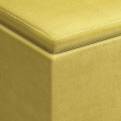 Rockwood - Cube Storage Ottoman With Tray - Dijon Yellow