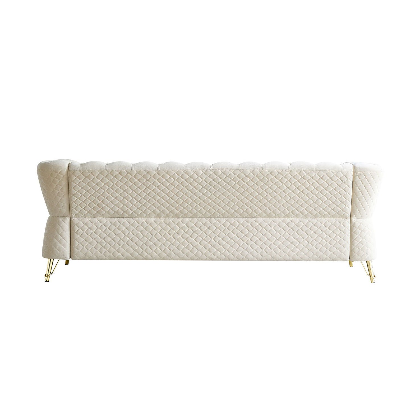Modern Tufted Velvet Sofa For Living Room - Beige