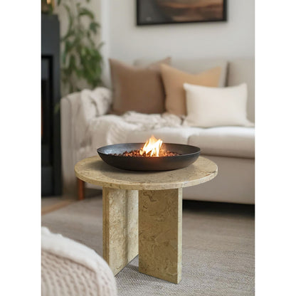 Natural Marble Coffee Table For Living Room, Genuine Marble - Glod Yellow Beige