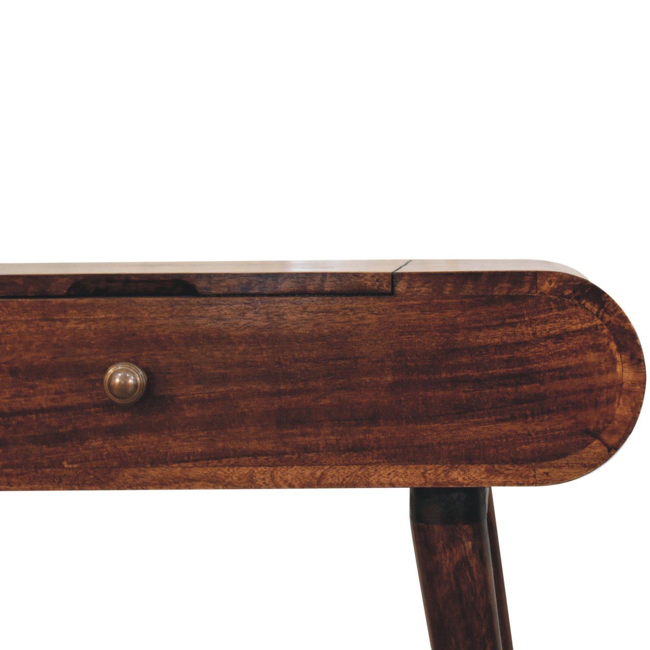 Mini Dressing Table With Foldable Mirror - Walnut