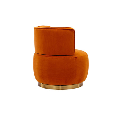 360 Degree Swivel Cuddle Barrel Accent Sofa Chair, Fluffy Round Armchair - Orange