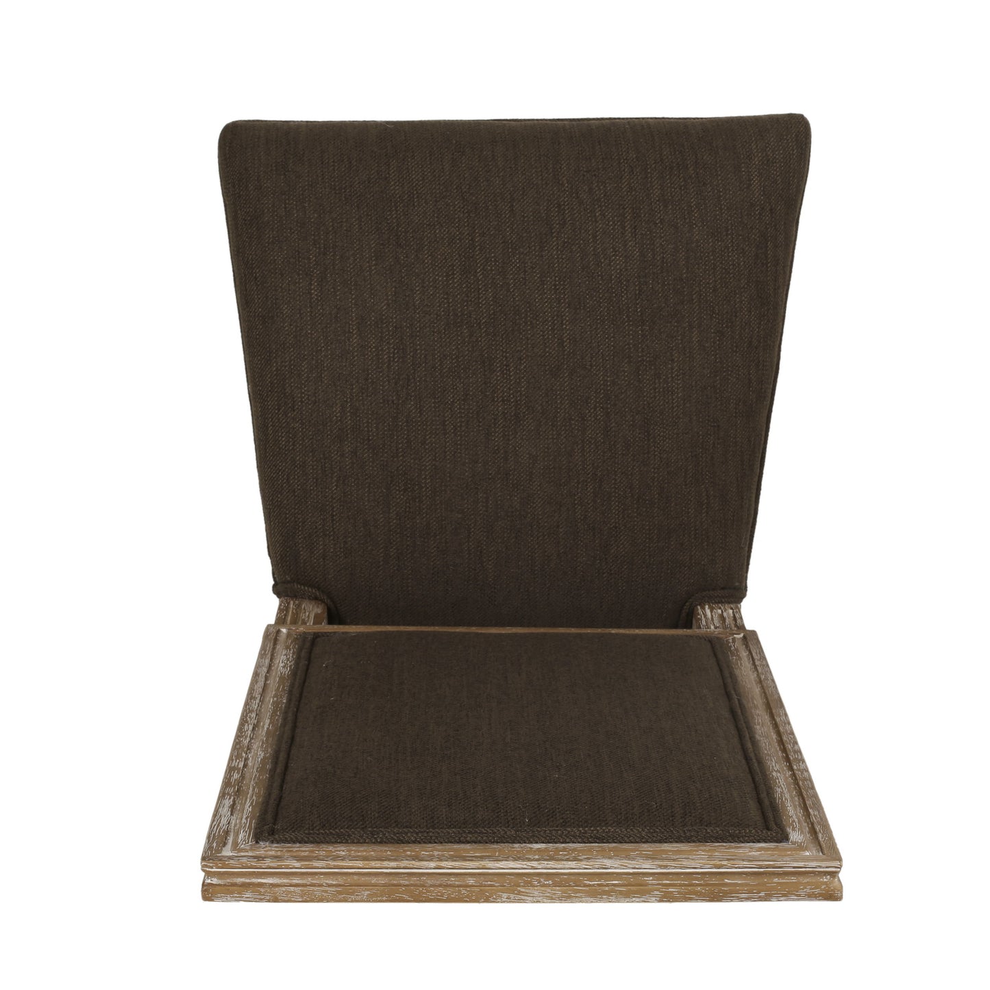French Country Style Dining Chair Set With Upholstered Seats And Cane Backrest - Brown