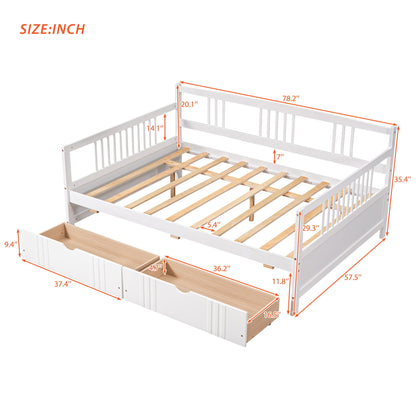 Full Size DayBed With 2 Drawers - White