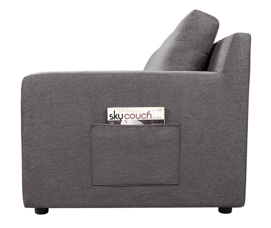 Waylon - Linen 4 Seater Sofa With Pockets - Gray
