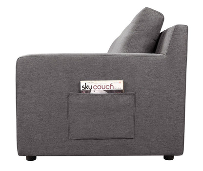 Waylon - Linen 4 Seater Sofa With Pockets - Gray