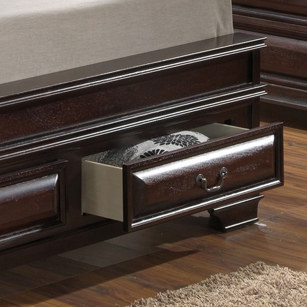 King Storage Bed Elegant - Cappuccino
