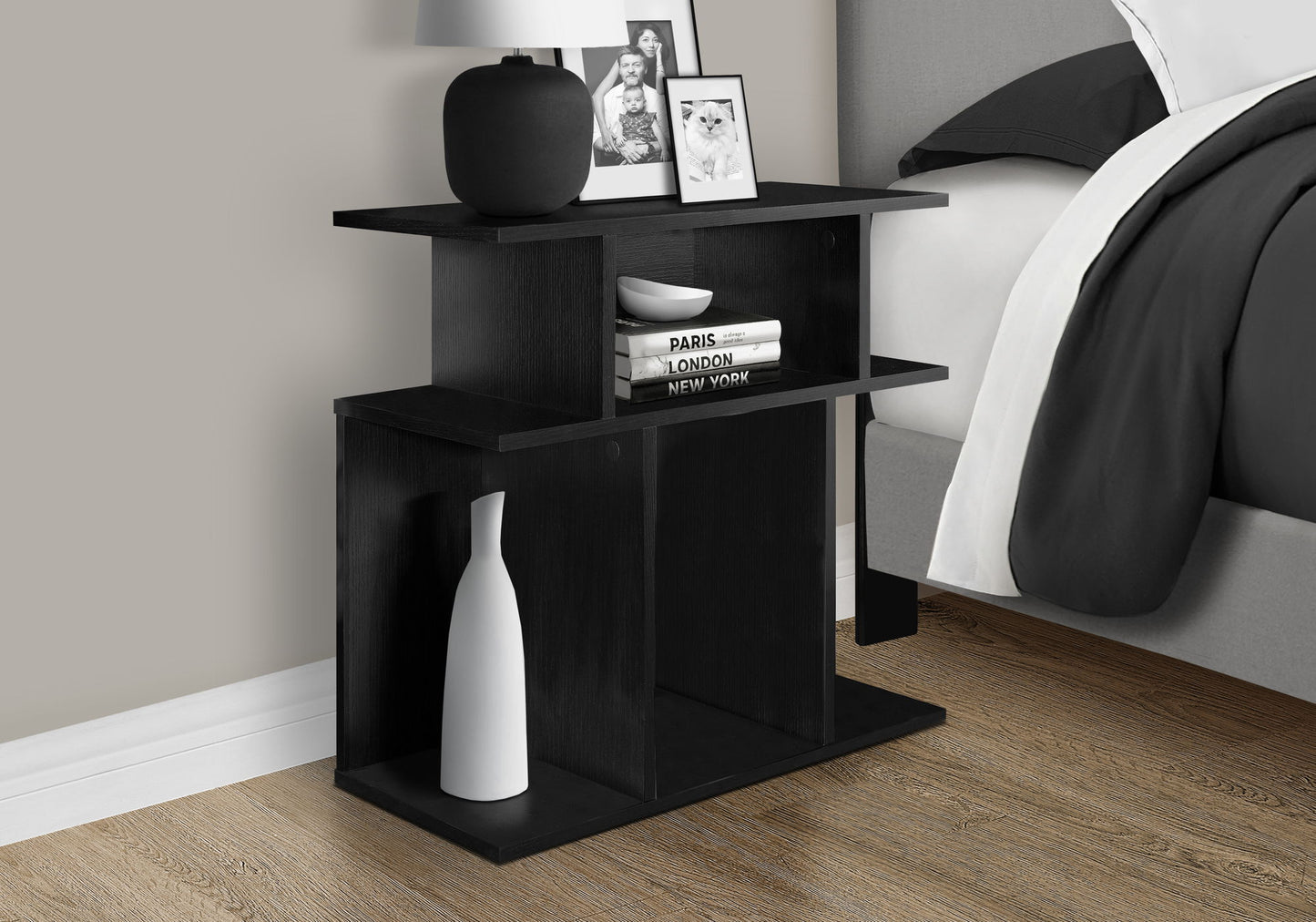 Accent Table, Side, Durable Construction Contemporary & Modern - Black