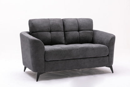 Callie - Woven Fabric Living Room Sofa, Loveseat (Set of 2) - Gray