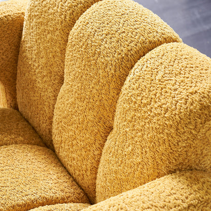 31.10" Wide Boucle Upholstered Accent Chair - Yellow