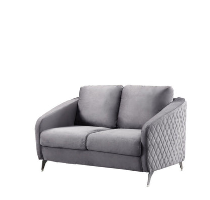 Sofia - Velvet Modern Chic Loveseat Couch - Gray