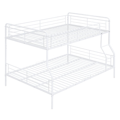 Full Long Over Queen Bunk Bed - White