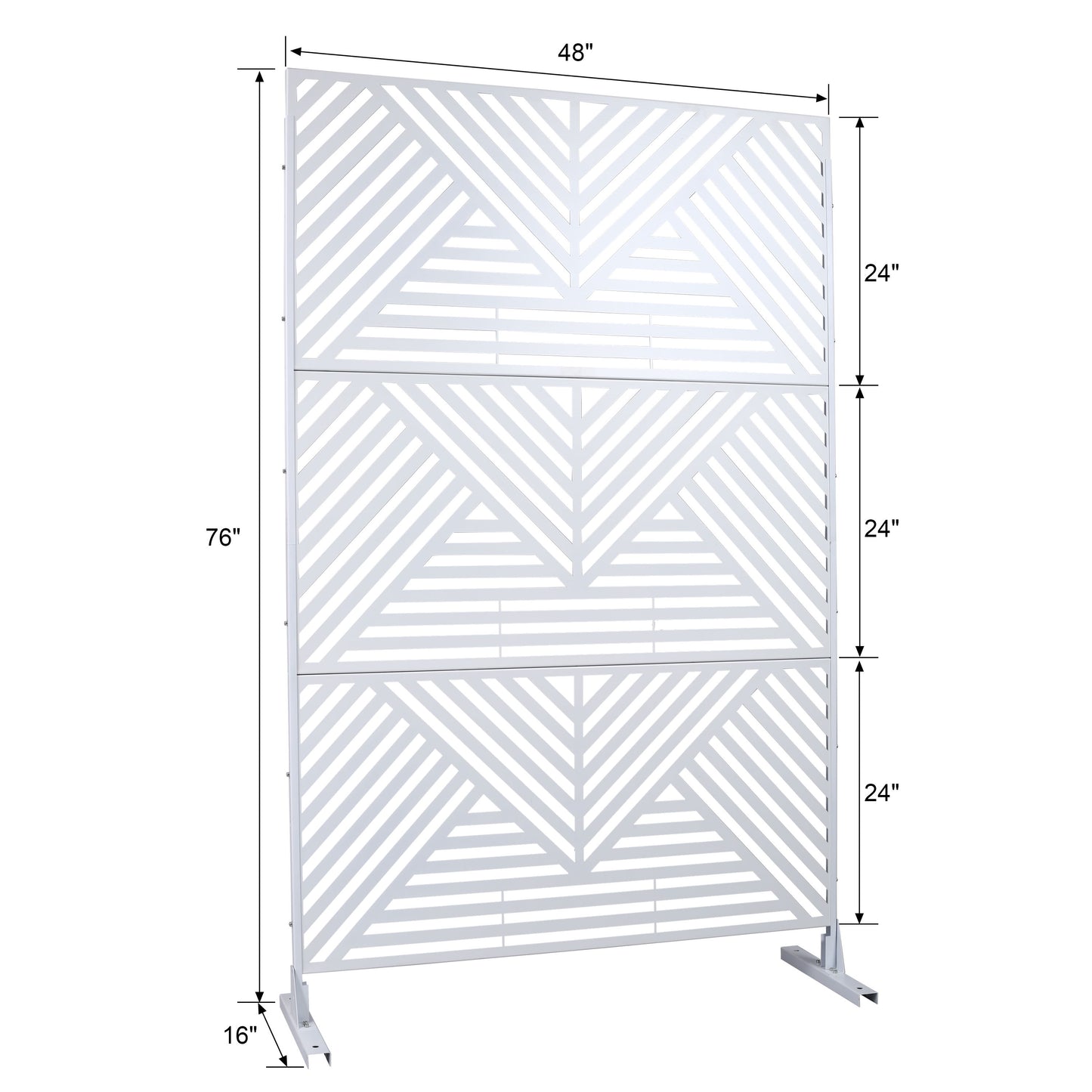 Outdoor & Indoor Privacy Screen Metal Privacy Screen, Freestanding Decorative Privacy Screen For Deck Balcony Patio, Privacy Fence Panels - White