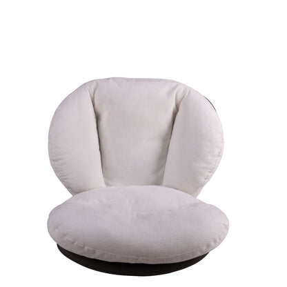 360ÔøΩÔøΩ Swivel Office Chair, Modern Chenille Chair With And Metal Base Frame, No Wheels, Accent Chair - White