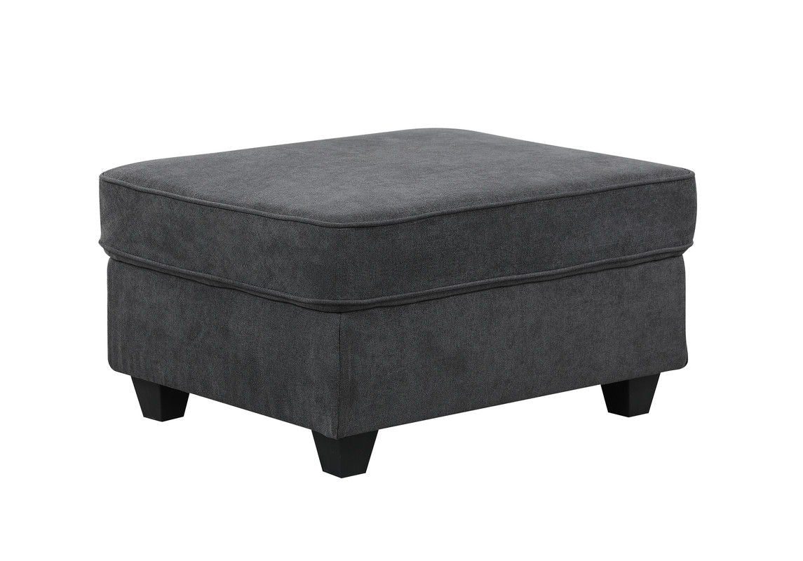 Leo - Woven 7 Piece Modular L-Shape Sectional Sofa And Ottoman - Dark Gray