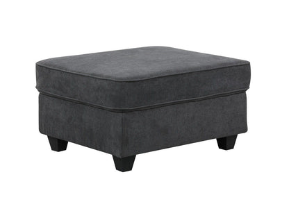 Leo - Woven 7 Piece Modular L-Shape Sectional Sofa And Ottoman - Dark Gray