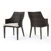 Hillhurst - Stylish Outdoor Chair Set With Cushions Rattan And Metal - Brown