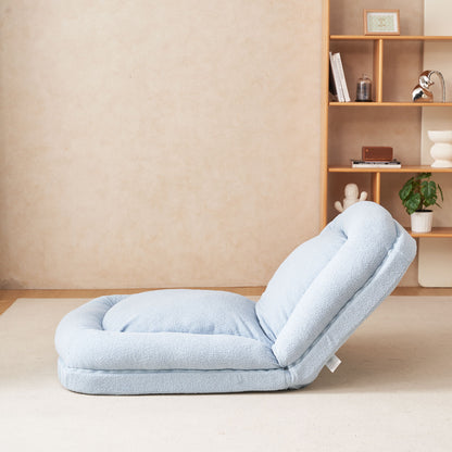 Triple Fold Down Blue Metal Sofa Bed - Blue