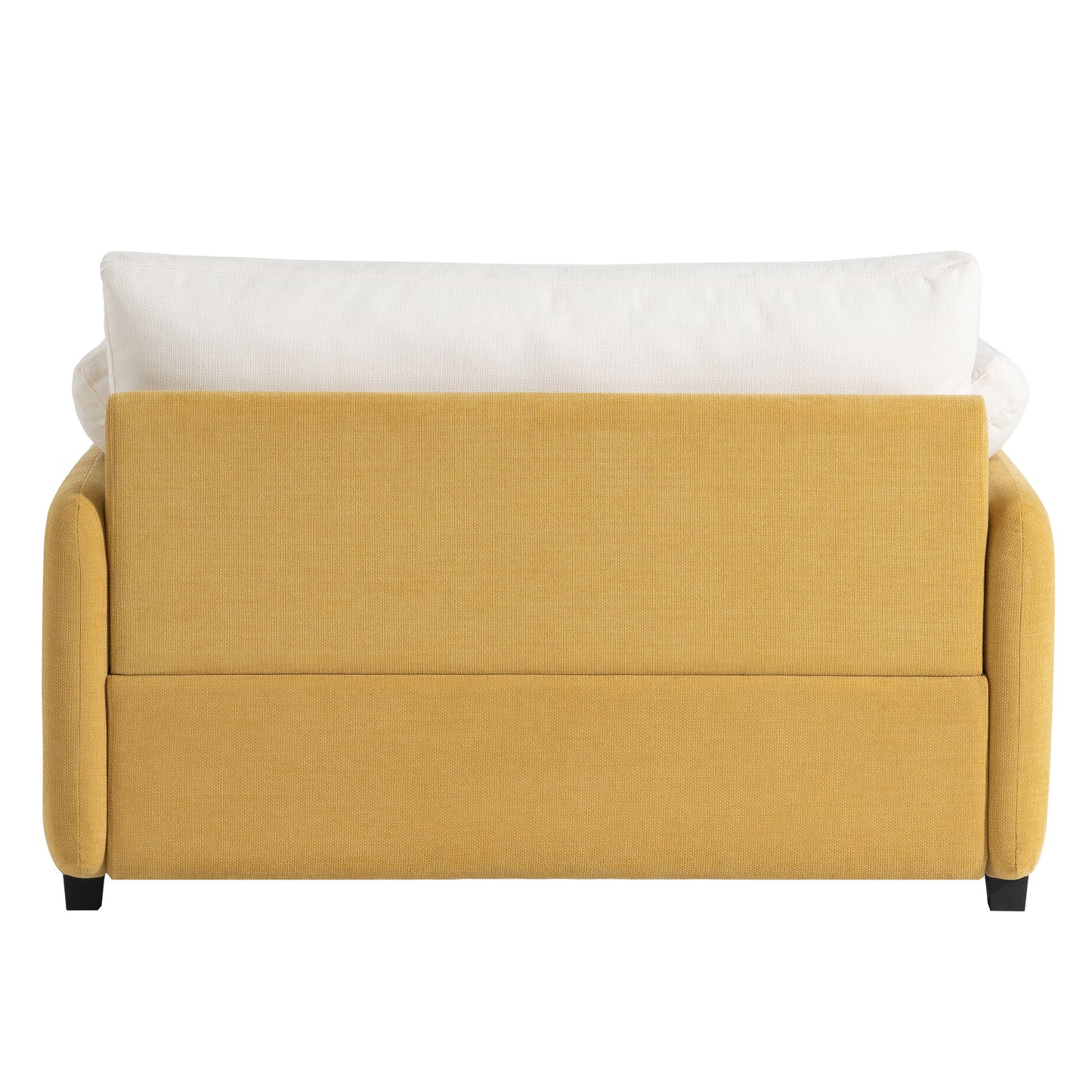 Oversized Single Sofa Chair Wide And Deep Seat, Modern Upholstered Comfy Blocking Couch Lounge With Pillows - Cream / Yellow