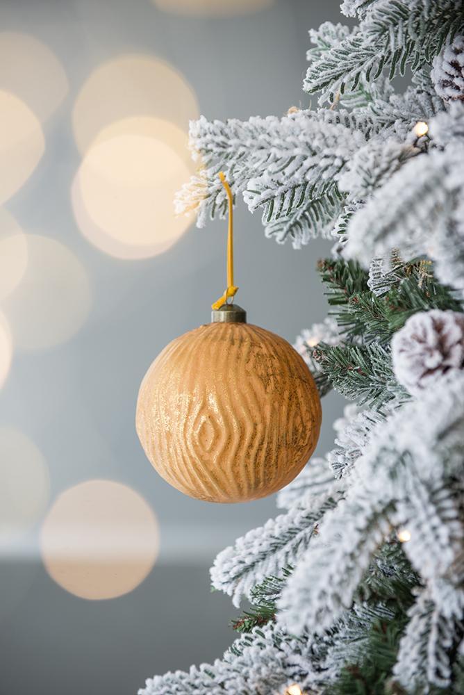 Christmas Ball Ornaments, Glass Decorative Hanging Ball Christmas Tree Ornaments For Holiday Party Decorations (Set of 4) - Gold
