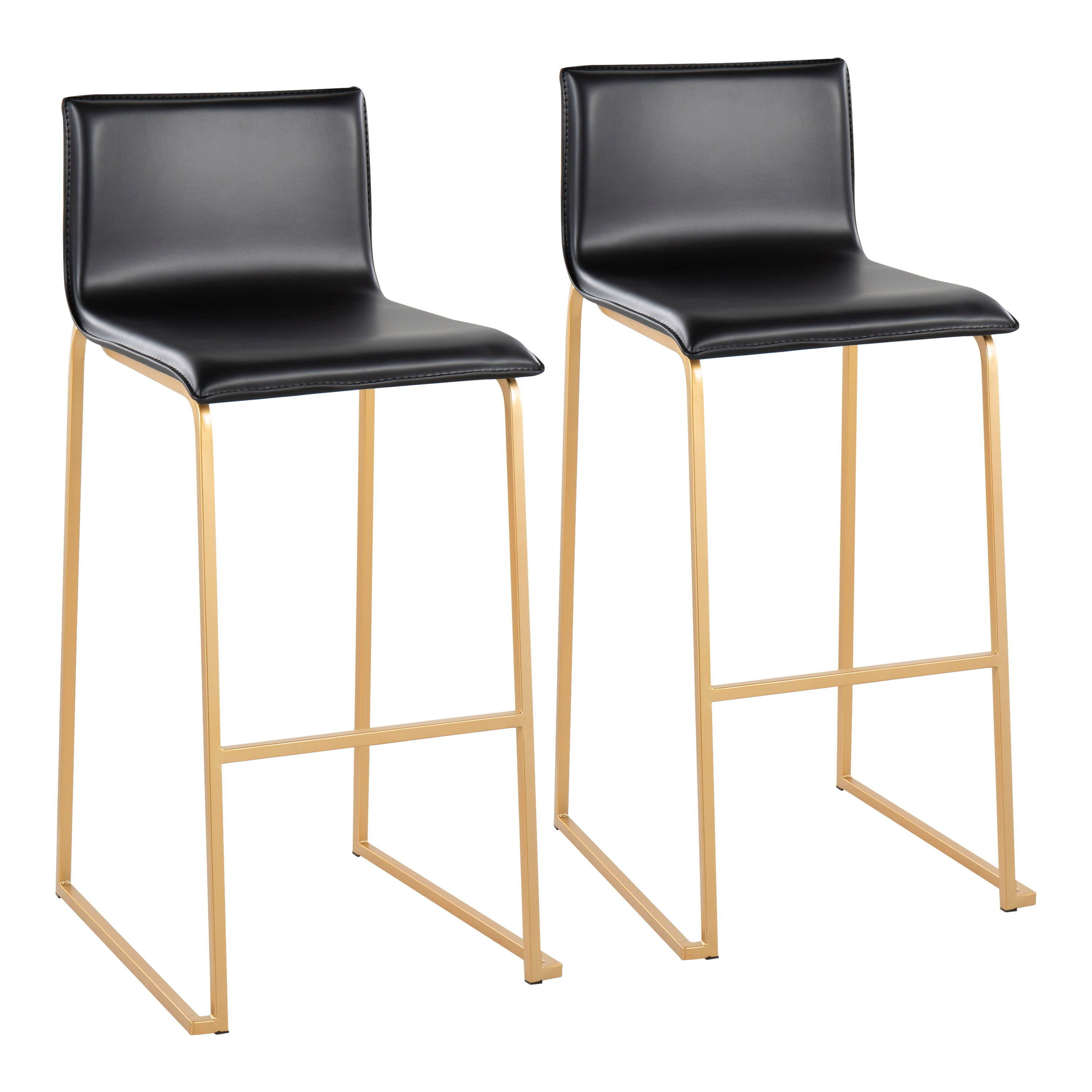 Mara - Contemporary Barstool (Set of 2) - Gold / Black