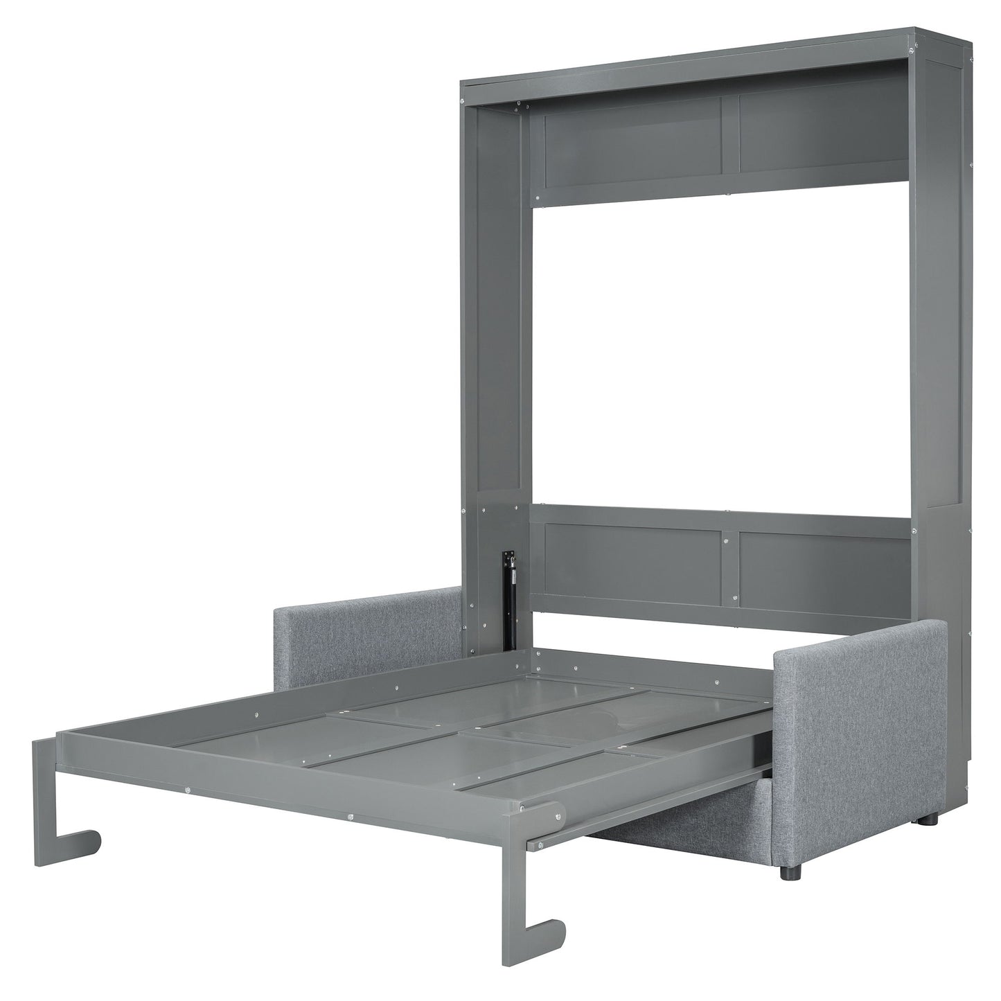 Full Size Murphy Wall Bed With Cushion - Gray