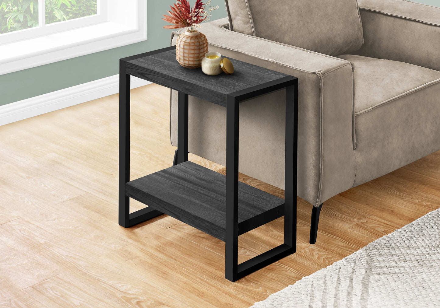 Accent Table, Side Industrial - Black