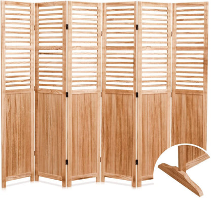 Panel Wooden Folding Room Divider - Natural