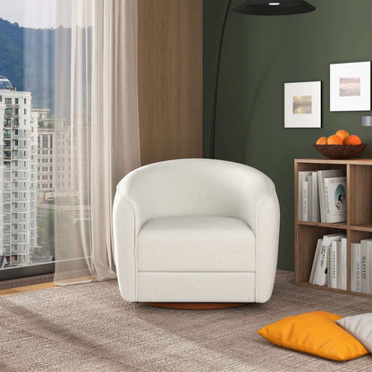 Elise - Mid-Century Modern Swivel Chair - White
