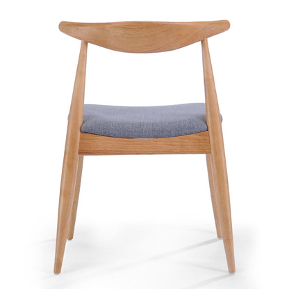 Candescent - Dining Chair With Curved Back And Wood Frame (Set of 2) - Gray