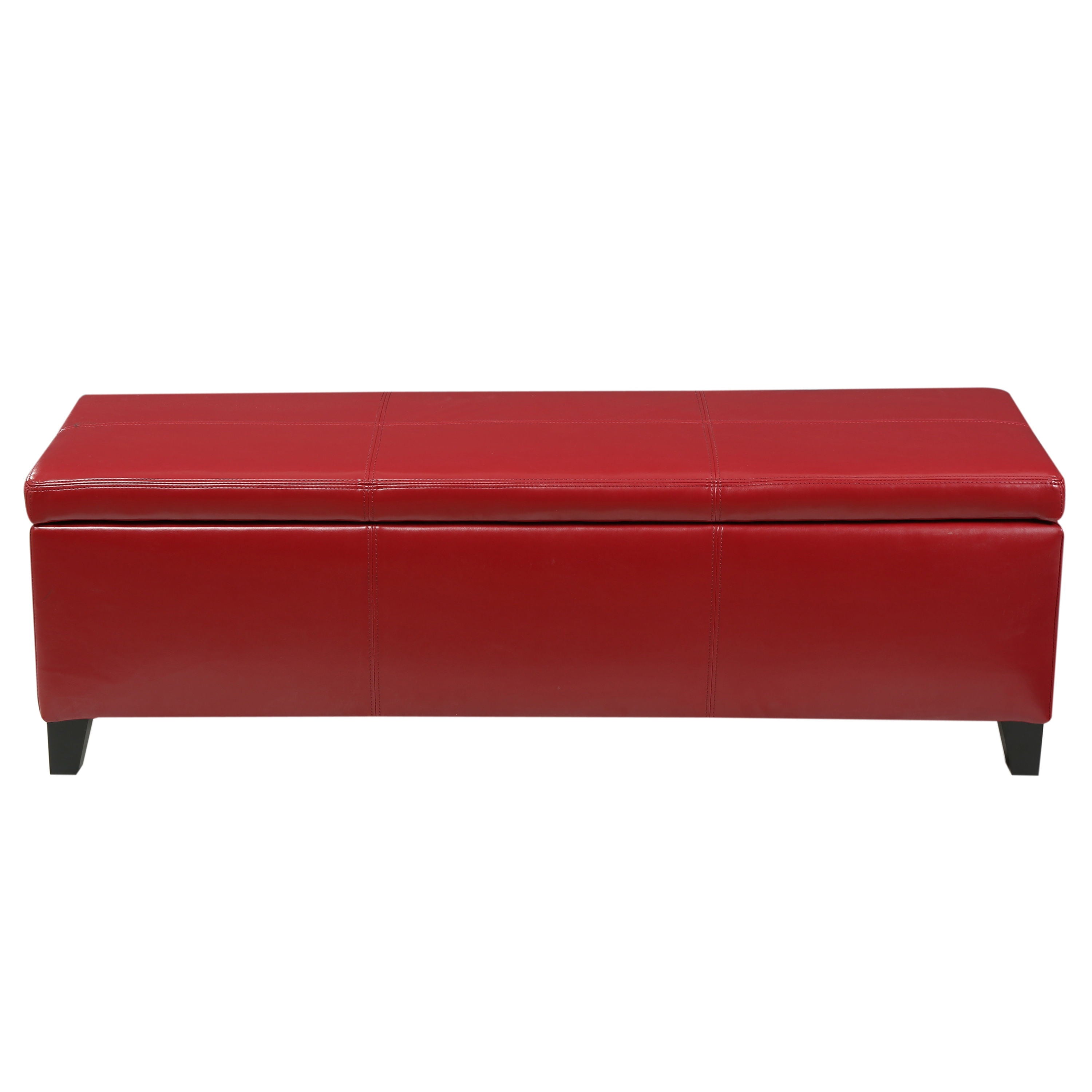 Glouster - Storage Ottoman Leather - Red