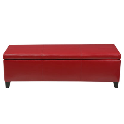 Glouster - Storage Ottoman Leather - Red