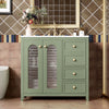 Bathroom Vanity With Two Soft Close Doors, Adjustable Shelves And Three Drawers - Green