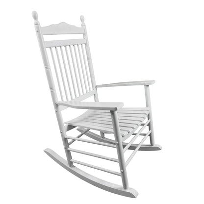 Balcony Porch Adult Rocking Wood Chair - White