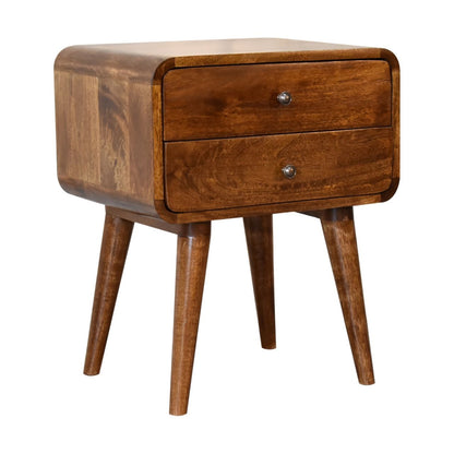 Curved Nightstand - Chestnut