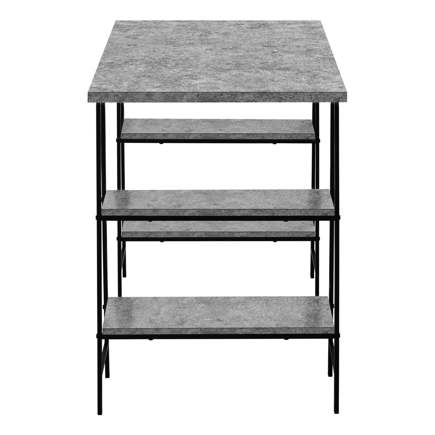 Computer Desk For Home Office, Laptop, Storage Shelves, Convenient Design - Gray