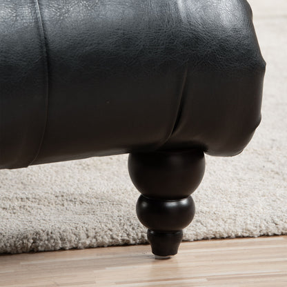 Tufted Armless Chaise Lounge - Black