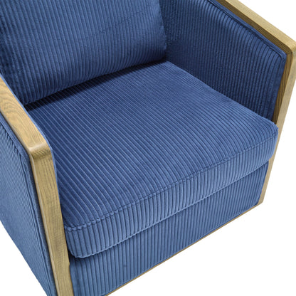 Swivel Barrel Chair, Comfortable Accent Sofa With 360 Degree Swivel For Living Room, Nursery, Office - Navy