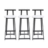 Modern Bar Stools With Backrest For Kitchen Island Or Pub Room, Metal Frame (Set of 3) - Black / White