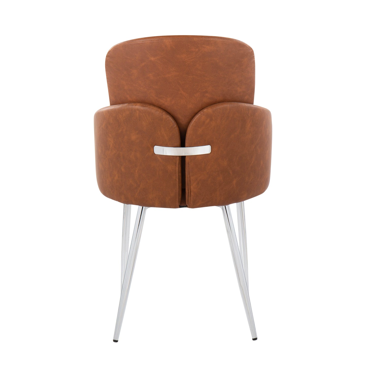 Dahlia - Contemporary Dining Chair (Set of 2) - Chrome / Camel