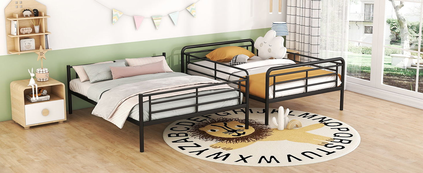 Full Long Over Queen Bunk Bed - Black