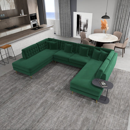 Brooke - U Shape Corner Sofa - Green