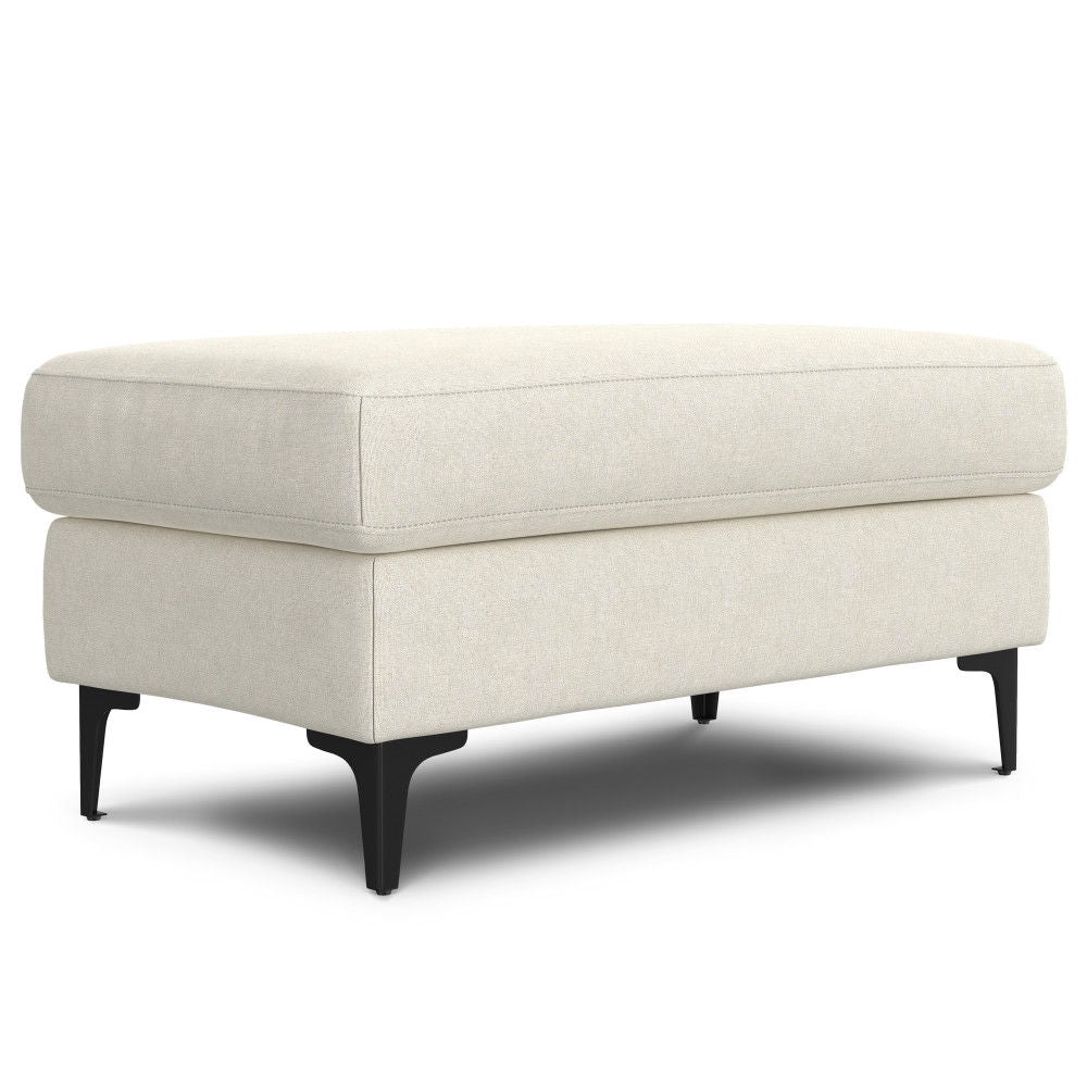 Ava - Mid Century Sofa With Ottoman Set - Cream