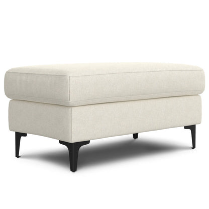 Ava - Mid Century Sofa With Ottoman Set - Cream