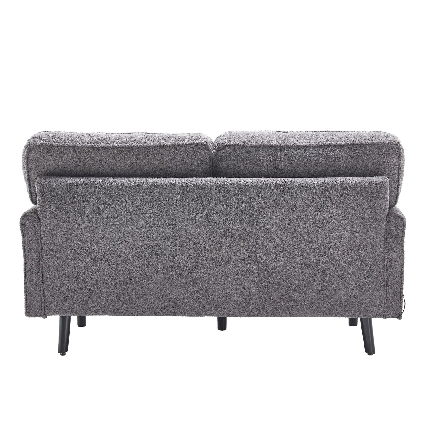 Mid Century Modern Loveseat Sofa, 2 Seater With USB & Removable Pillow Cover - Gray