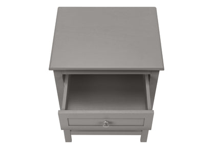 Accent End Table, 2 Tier, Storage Drawer, Transitional - Gray